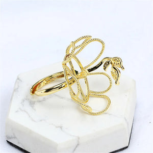14K DIY Accessory Ring Large Flower Basket Style Baroque