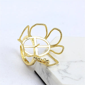 14K DIY Accessory Ring Large Flower Basket Style Baroque