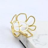 14K DIY Accessory Ring Large Flower Basket Style Baroque