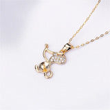 Cartoon Pearl Pendant Necklace 14K Plated Holder DIY Accessories