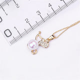 Cartoon Pearl Pendant Necklace 14K Plated Holder DIY Accessories