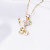 Cartoon Pearl Pendant Necklace 14K Plated Holder DIY Accessories