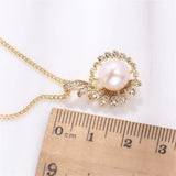 14K Injection Pendant Empty Holder Plating K Craft Pearl Pendant Necklace
