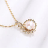 14K Injection Pendant Empty Holder Plating K Craft Pearl Pendant Necklace