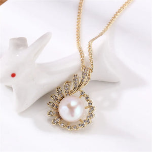 14K Injection Pendant Empty Holder Plating K Craft Pearl Pendant Necklace