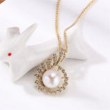 14K Injection Pendant Empty Holder Plating K Craft Pearl Pendant Necklace