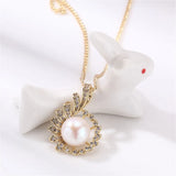 14K Injection Pendant Empty Holder Plating K Craft Pearl Pendant Necklace