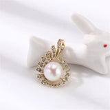 14K Injection Pendant Empty Holder Plating K Craft Pearl Pendant Necklace