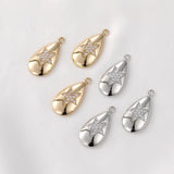 14K Zircon Star Pendant Pentagram Accessory DIY Earrings Bracelet Necklace
