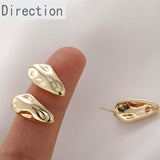 14K Irregular Melon Seeds Drop Earrings Silver Needles DIY Jewelry Materials