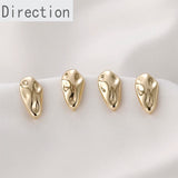 14K Irregular Melon Seeds Drop Earrings Silver Needles DIY Jewelry Materials