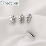 14K Irregular Melon Seeds Drop Earrings Silver Needles DIY Jewelry Materials