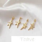 14K Star Pendant DIY Necklace Earring Bracelet Material