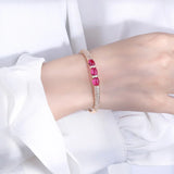 14K Ruby Bangle Cuff Gemstones Bracelets Bridal Wedding Accessaries