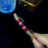 14K Ruby Bangle Cuff Gemstones Bracelets Bridal Wedding Accessaries