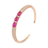 14K Ruby Bangle Cuff Gemstones Bracelets Bridal Wedding Accessaries