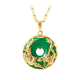 14K Necklace Emerald Pendants Green Jade Emerald Pendant Topaz Gemstone Necklace