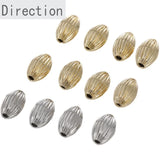 14K Oval Vertical Pattern Round Beads Straight Hole 10PCS