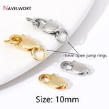 14K Plated 10mm Oval Lobster Clasps & Jump Rings for DIY Jewelry Making