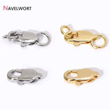 14K Plated 10mm Oval Lobster Clasps & Jump Rings for DIY Jewelry Making