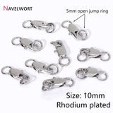 14K Plated 10mm Oval Lobster Clasps & Jump Rings for DIY Jewelry Making