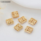 14K Plated Beads Jewelry Spacer Flat Beads DIY Accessories Supplies
