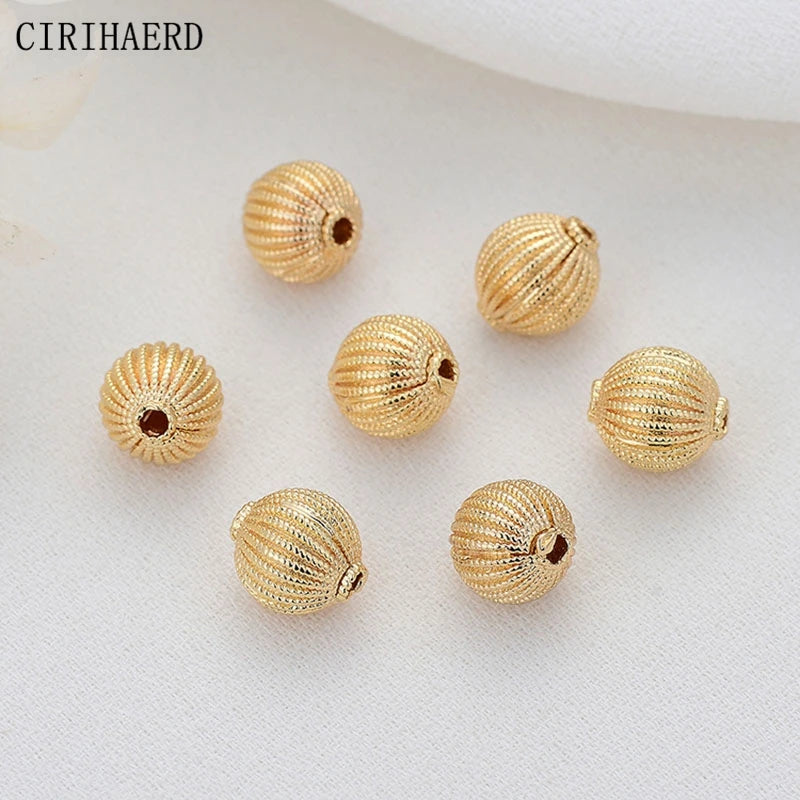 14K Plated Beads Jewelry Spacer Flat Beads DIY Accessories Supplies