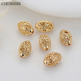 14K Plated Beads Jewelry Spacer Flat Beads DIY Accessories Supplies