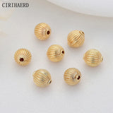 14K Plated Beads Jewelry Spacer Flat Beads DIY Accessories Supplies