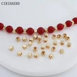 14K Plated Beads Separator Metal Spacer Small Beads For Bracelet Jewelry Making