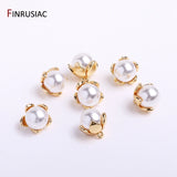 14K Plated Brass 11mm Pearl Charms Pendants For Earrings