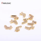14K Plated Christmas Socks Charms Zircon Earrings Pendants
