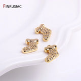 14K Plated Christmas Socks Charms Zircon Earrings Pendants