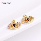 Evil Eye Charms Zircon Pendant Earrings Making Supplies