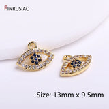 Evil Eye Charms Zircon Pendant Earrings Making Supplies