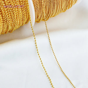 14K Plated Brass Ball Bead Chains for Necklace Making