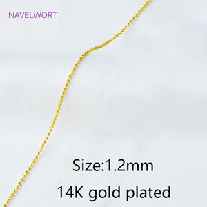 14K Plated Brass Ball Bead Chains for Necklace Making