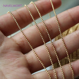 14K Plated Brass Ball Bead Chains for Necklace Making