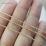 14K Plated Brass Ball Bead Chains for Necklace Making