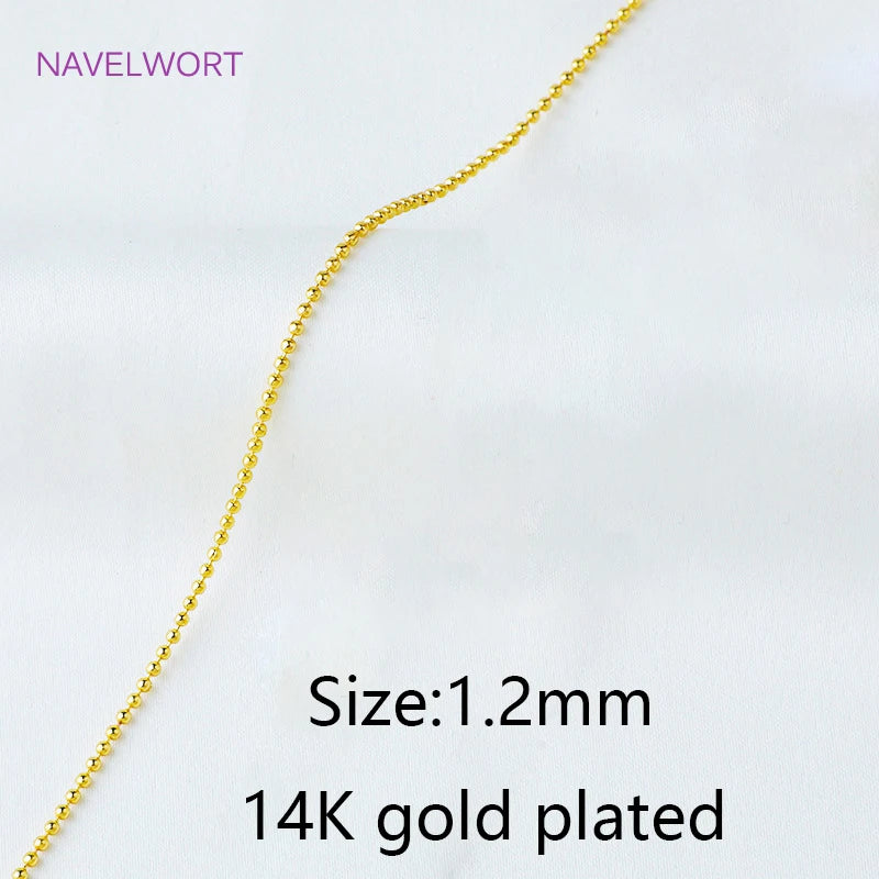 14K Plated Brass Ball Bead Chains for Necklace Making