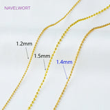 14K Plated Brass Ball Bead Chains for Necklace Making