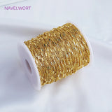 14K Plated Brass Metal Clip Beads Tube Chain for DIY Jewelry Making