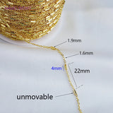 14K Plated Brass Metal Clip Beads Tube Chain for DIY Jewelry Making