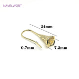 14K Plated Brass Earring Hooks with Bead Caps, DIY Pearl Earrings Findings