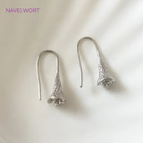 14K Plated Brass Earring Hooks with Bead Caps, DIY Pearl Earrings Findings