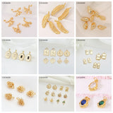14K Plated Brass Metal Flower Charms Vintage Sun Face Pendant DIY Jewelry