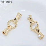 14K Plated Brass Pearl Necklace Pendants Charms Connectors