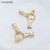 14K Plated Brass Pearl Necklace Pendants Charms Connectors