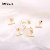 14K Plated Brass Moon Rectangle Star Post Earrings DIY Making Supplies
