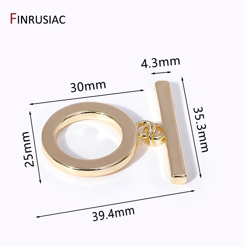 14K Plated Brass OT Clasps for DIY Jewelry Making, Big Size Toggle Clasps
